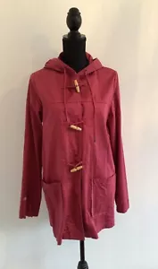 Stussy Womens Jacket Size 12 Red Lightweight Coat With Wooden Toggles - Picture 1 of 15