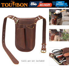 Tourbon Leather Garden Tool Florist Organizer Belt Bag Storage Phone Pouch Case