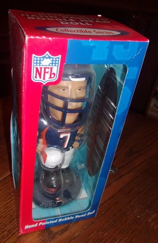 John Elway #7 Denver Broncos NFL Hand Painted Bobble Head QB Club Bobble Dobbles Cover