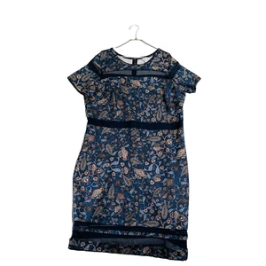 Boutique Womens 2X Plus Dress Paisley Sheer Cut Out Sheath Retro Career Office - Picture 1 of 10