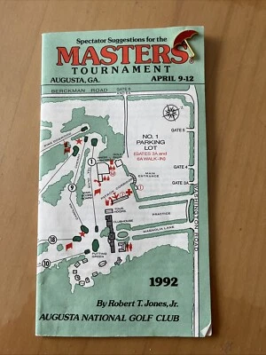 Augusta, Ga 1992 The Masters Golf Tournament Spectator Suggestions Book With Pin - Image 1 of 4