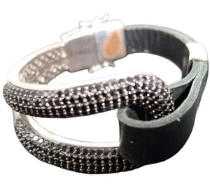 Rose Farbe Bronze Milor Italien Schwarz Spinell Leder Armband Shopping Channel - Bild 1 von 4