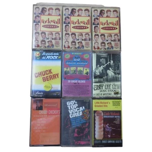 9 Classic Rock & Roll Cassettes - Jerry Lee Lewis Chuck Berry Chubby Checkers + - Imagen 1 de 13