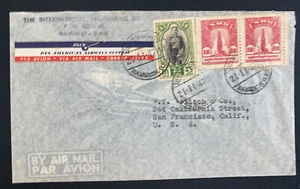 1947 Bangkok Thailand Airmail Cover To San Francisco CA USA - Picture 1 of 2