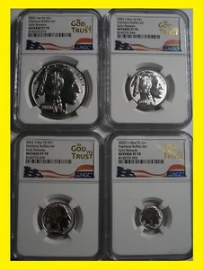 2023 Buffalo 4 coins Set Fractional NGC RV PR 70 Early Release RARE FIJI mint - Picture 1 of 7