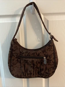 Thirty One braune Jacquard-Druck Schultertasche Handtasche verstellbarer Riemen 11" x 9" - Bild 1 von 10