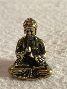 Messing Buddha Miniatur Statue - Bild 1 von 6