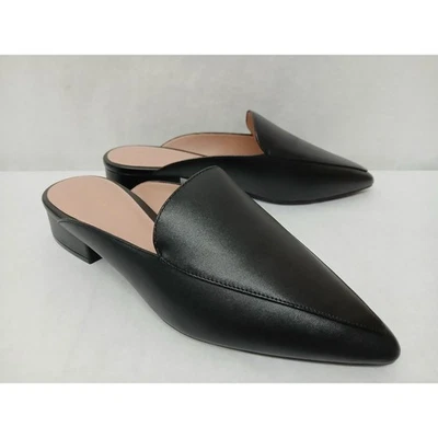 Cole Haan Piper Mules Black Leather Pointed Toe Block Heel W12888 Womens Size 9B - Image 1 of 4