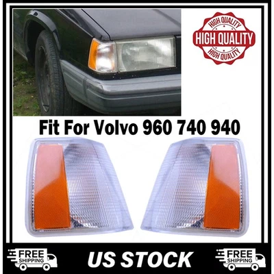 Par de luces de conducción de señal de luz de esquina de estacionamiento para Volvo 740 940 960 izquierda+derecha Foto 1 de 4