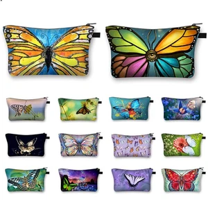 Handbag Butterfly Print Cosmetic Bag Storage Bag Cosmetic Bag Wash Bag Colorful☽ - Picture 1 of 37