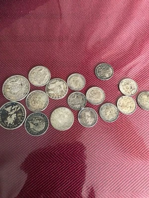 15 sterling silver coins scrap check below - Image 1 of 4