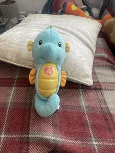 Fisher Price Ocean Wonders Soothe & Glow Seahorse Blue Comforter Plush - Picture 1 of 5