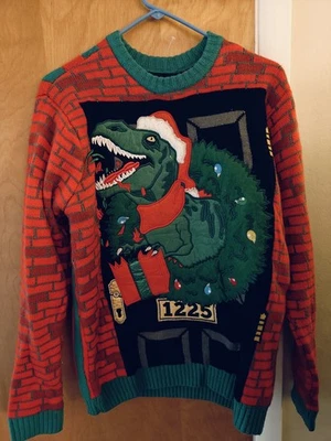 Suéter Blizzard Bay Para Hombre Pequeño Feo Navidad T Rex Dinosaurio Nuevo Sin Etiquetas Foto 1 de 4