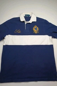 Camisa de rugby manga corta parche escudo león Polo Ralph Lauren de colección para hombre talla Mediano - Imagen 1 de 8
