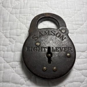 Candado vintage Samson ocho palancas cerradura sin llave - Imagen 1 de 4