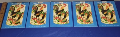 Paquete de 5 calcomanías Meyercord de colección en total de gallinas gallo envío incluido Foto 1 de 4