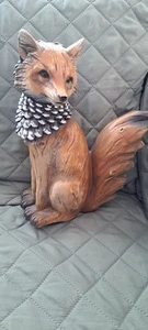 Resin Fox Figure Statue Brown Indoor Outdoor 14" - Picture 1 of 3