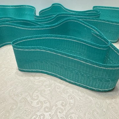 Correa para silla de césped Re-WebKit 11’/2,25" azul verdoso delgada línea blanca D9 Foto 1 de 3