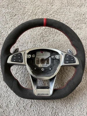 Conjunto de volante Mercedes-Benz C63S AMG W205 Alcantara 2015-2018 OEM Foto 1 de 4