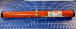 Vintage Angelrute Caddy Modell Nr. 205 Teleskope 17”-29” orange Kunststoff - Bild 1 von 4