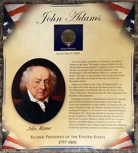 Colección de monedas de 1 dólar y estampillas postales de los presidentes de los Estados Unidos 2007 de John Adams - Imagen 1 de 2