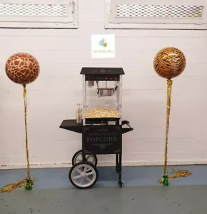 Zu mieten* Vintage schwarz LED Popcorn Maschinenwagen Hochzeiten Taufen Geburtstage - Bild 1 von 12