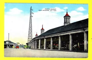 VINTAGE LEINENPOSTKARTE! FRENCH MARKET NEW ORLEANS - Bild 1 von 1