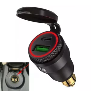 USB & Type C Motorrad Ladegerät Adapter Für BMW DIN Bordsteckdose 12V 1x - Bild 1 von 12