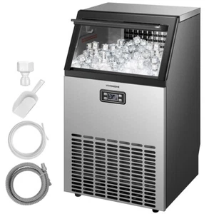 150lbs/24h Commercial Ice Maker Stainless Steel Bar Restaurant Ice Cube Machine - Picture 1 of 15