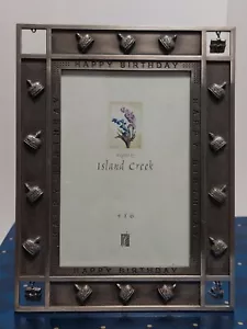 ISLAND CREEK METALL 6,5" X 8" HAPPY BIRTHDAY BILDERRAHMEN PASST 4 X 6 BILD - Bild 1 von 12