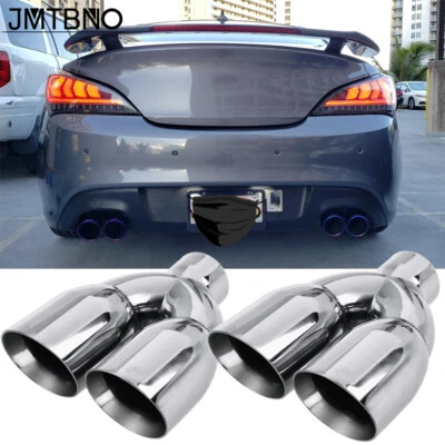 Dual 2.5" to 3.5" Quad Exhaust Tip Stainless Steel For Hyundai Genesis 2009-2016 - Image 1 of 4