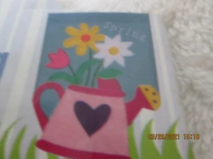 Garden Patch Spring Water Can & Flowers Outdoor Flag 11" x 15" New - Picture 1 of 1