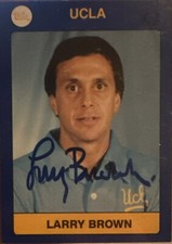 1991 UCLA Collegiate Collection Larry Brown Autograph Card COA Pistons 76ers UNC