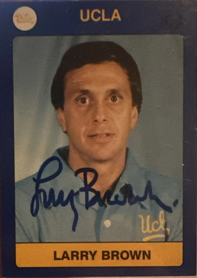 1991 UCLA Collegiate Collection Larry Brown Autograph Card COA Pistons 76ers UNC - Image 1 of 3