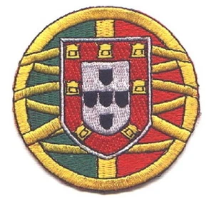 Parches bordados con logotipo de bandera de Portugal plancha 3" de diámetro - Imagen 1 de 1