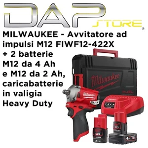 MILWAUKEE - Avvitatore ad impulsi con attacco 1/2 quadro M12 FIWF12-422X - 339Nm - Foto 1 di 1