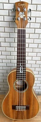 Loopy Solid Acacia Koa wood Concert Ukulele, sitting cat inlay UKC198 - Image 1 of 4