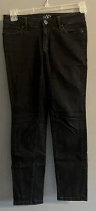 Ann Taylor Loft Womens Curvy Skinny Jeans Black Stretch Low Rise Petites 27/4P - Picture 1 of 4