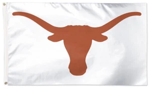 Texas Longhorns HORNS-ON-WHITE Official NCAA Team 3'x5' DELUXE FLAG - Picture 1 of 1