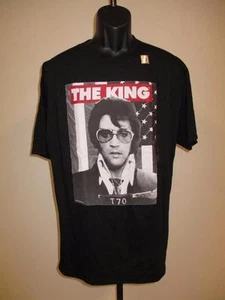 New Elvis Presley "The King" Mens Adult Sizes S-M Black T-Shirt - Picture 1 of 8