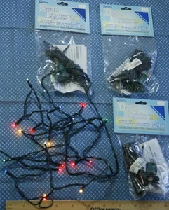 LOT 4 Darice Deco Lights strings plug in to outlet 20 light multicolor Christmas - Picture 1 of 5