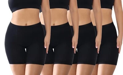 Bragas cortas Nabtos para mujer calzoncillos boxer de algodón negras anti rozaduras para niño Foto 1 de 4