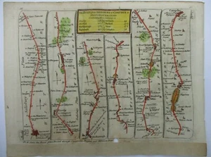 Antique Road Map of Salisbury to Gloucestershire by Thomas Kitchin 1767 - Picture 1 of 2