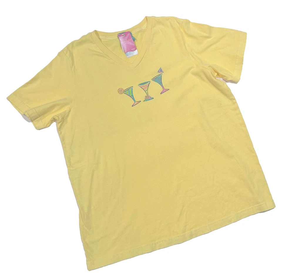 1X CAMISETA FRESH PRODUCT Citrus 3 COCKTAILS CUELLO EN V NUEVA CON ETIQUETAS Algodón Clásico Foto 1 de 1