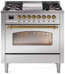 Ilve Nostalgie II Collection UP36FNMPSSGLP 36 Inch Freestanding Dual Fuel Range - Picture 1 of 10