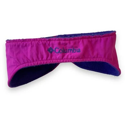 Columbia Vintage Invierno Diadema Oreja Manguito Años 90 Calentador Vellón Forrado Rosa Púrpura XL Foto 1 de 4