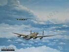 two  x  RAF Aviation art print Bomber Command Lancasters   by Barry Price.