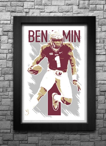 KELVIN BENJAMIN art print/poster FSU SEMINOLES FREE S&H! JERSEY Cover