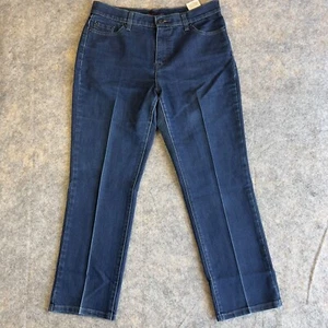 Levi's 512 Perfectly Slimming Skinny Jeans Women 14 Blue Denim 5-Pockets Zip Fly - Picture 1 of 10