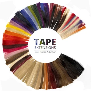 Tape In / On 45cm 50cm 60cm 2,5g Extensions Strähnen Haarverlängerung Echthaar - Bild 1 von 16